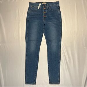 NWT Madewell 10" High Rise Skinny Denim in Dewitt Wash Jeans 28